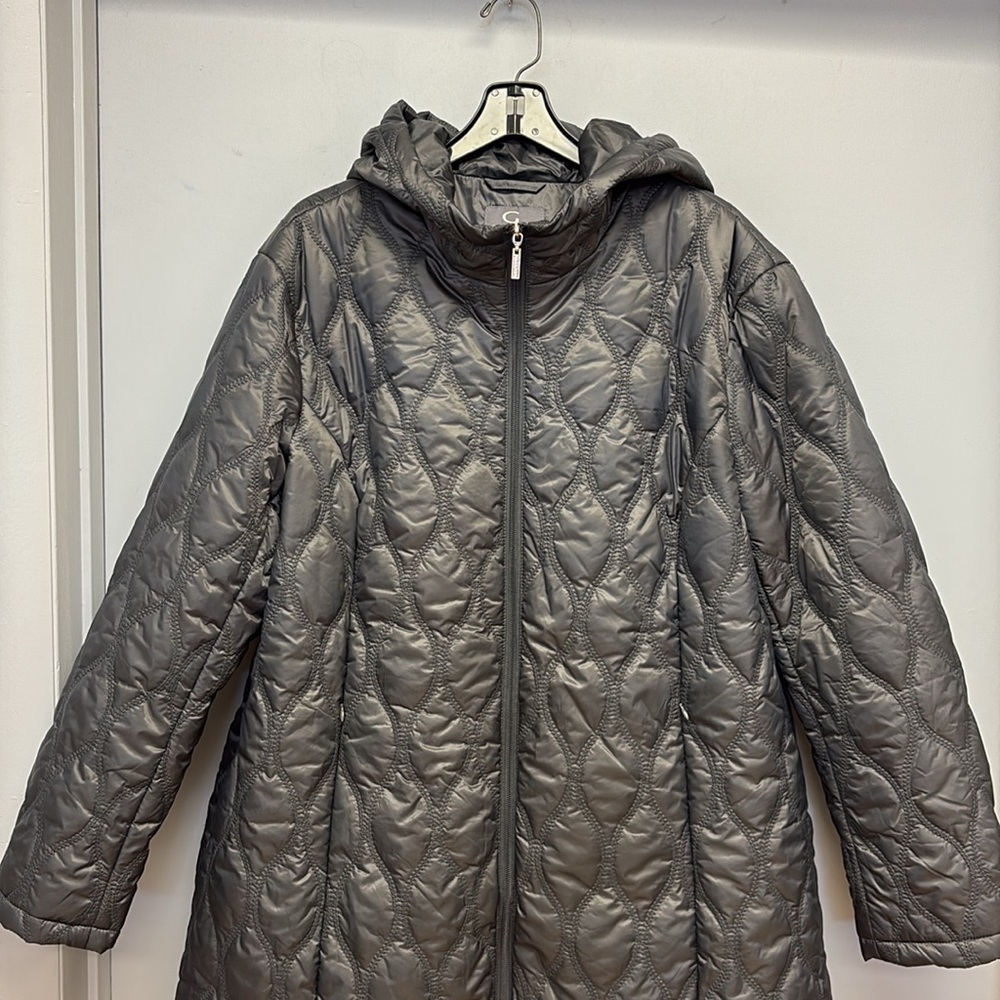 SOLD IN STORE Women’s Gallery Hood Quilted Coat 2X - Picture 3 of 10